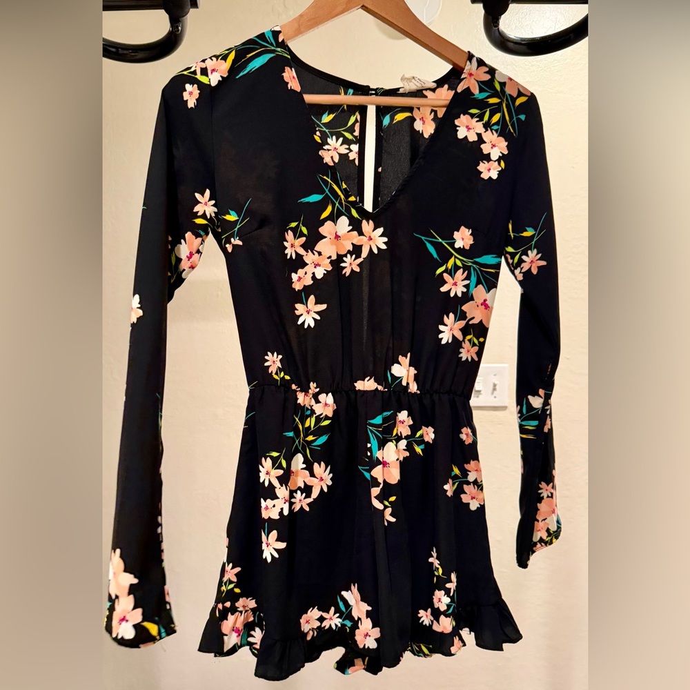 Pins & Needles Black Floral Romper